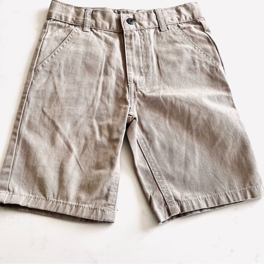 Calvin Klein Boys Khaki Chino Shorts Size 5 Adjustable Waist Classic Style